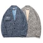 Chained Zebra Print Single-breasted Blazer