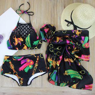 Printed Bikini With Wrapped Skirt