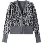 Leopard Cardigan Gray - One Size