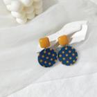 Dotted Hoop Drop Earring 1 Pair - 925 Silver Stud - Blue - One Size