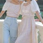 Short-sleeve Plaid Blouse / Dress