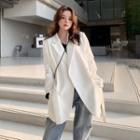 Notch Lapel Cutout Tie-waist Blazer