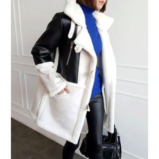 Color-block Faux-shearling Jacket One Size
