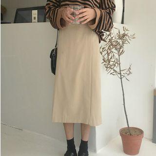 Wrapped A-line Midi Skirt