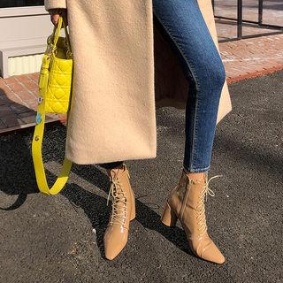 Lace-up Patent Booties