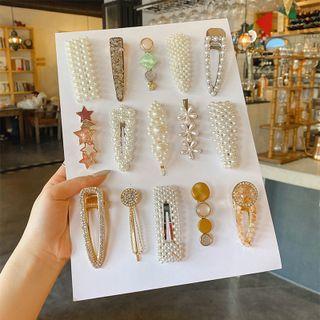Faux Pearl Alloy Hair Clip (various Designs) / Set