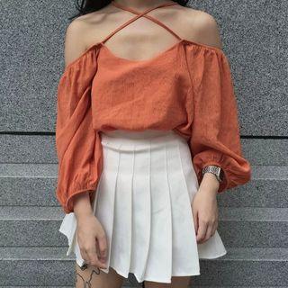 Cross Strap Off-shoulder Top
