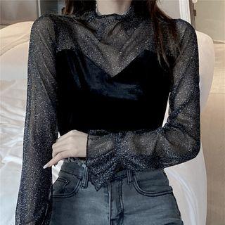 Glitter Blouse Black - One Size