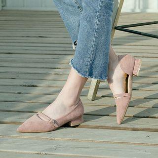Pointy-toe Half Dorsay Flats