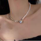 Heart Rhinestone Pendant Alloy Necklace Necklace - White - One Size