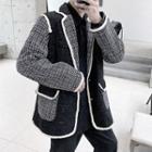 Color-block Tweed Blazer