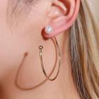 Faux Pearl Hook Earring 01-7599 - Gold - One Size