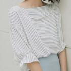 Plain Asymmetric Chiffon Blouse