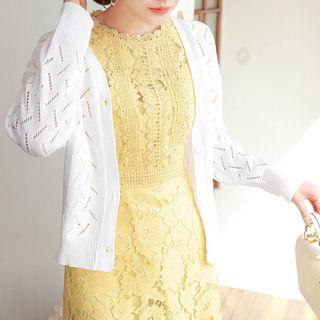 Loose-fit Perforated Lightweight Cardigan
