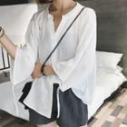 3/4 Sleeve V-neck Top