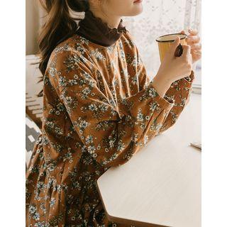 Round-neck Floral Maxi Dress