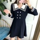 Long-sleeve Sailor Collar Mini A-line Dress