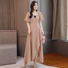 Shorts-sleeve Maxi Dress