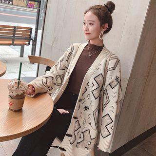 Printed Toggle Cardigan