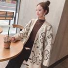 Printed Toggle Cardigan