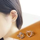925 Sterling Silver Heart / Star Ear Cuff