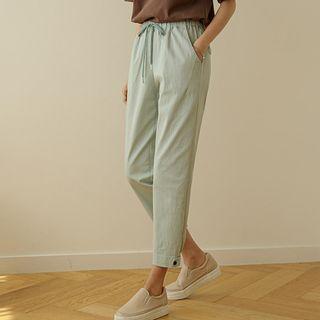Drawstring Tab-hem Jogger Pants