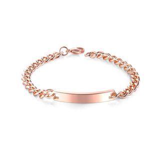 Simple And Elegant Plated Rose Gold Geometric Rectangular 316l Stainless Steel Bracelet Rose Gold - One Size