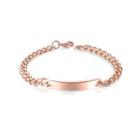 Simple And Elegant Plated Rose Gold Geometric Rectangular 316l Stainless Steel Bracelet Rose Gold - One Size