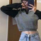 Polo Neck Cropped Sweater