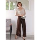 Plus Size - Drawstring Relaxed-fit Wide-leg Pants