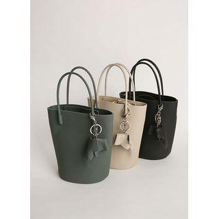 Cowhide Bucket Tote Bag With Strap