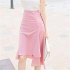 A-line Asymmetric-hem Skirt