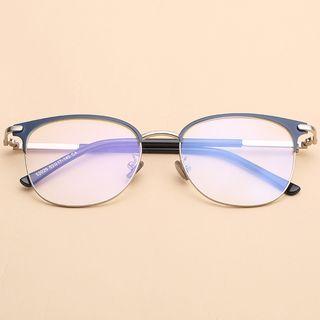 Retro Half Metal Frame Eyeglasses