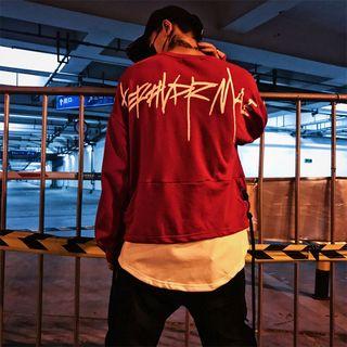 Lace-up Side Printed Hoodie