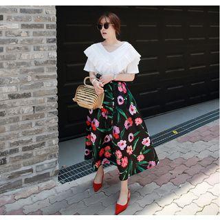 Tie-back Ruffled T-shirt