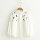 Frill Collar Embroidered Shirt