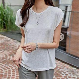Cap-sleeve Sheer Top