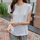 Cap-sleeve Sheer Top