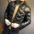 Padded Faux Leather Zip Jacket