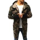 Camouflage Hooded Open Front Jacket