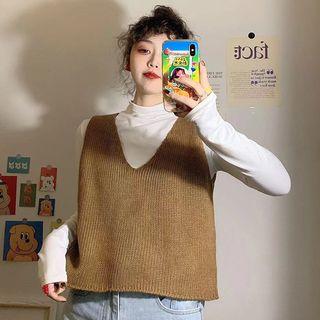 V-neck Vest / Mock Neck Long-sleeve T-shirt