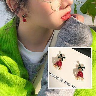 Rhinestone Faux Pearl Christmas Bell Dangle Earring As Shown In Figure - One Size