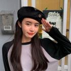 Metal-accent Beret Black - One Size