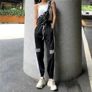 Lace-up Camisole Top / Color Block Sweatpants