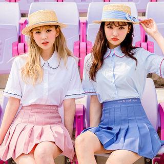 Frill-trim Short-sleeve Blouse