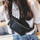 Faux Leather Lettering Waist Bag