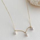 Faux Pearl Pendant Necklace Pearl - Gold - One Size