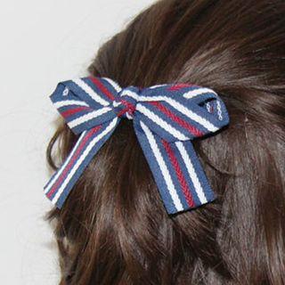 Striped Bow Hair Barrette