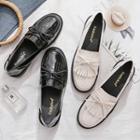 Frill Trim Bow Loafers