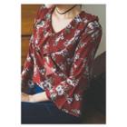 Ruffle-trim Floral Print Top